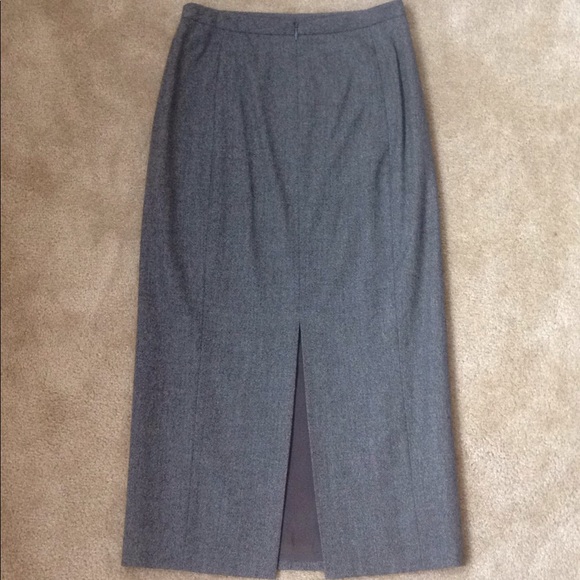 EUC J.CREW Long Straight Wool Skirt, Gray Heather - Picture 2 of 6